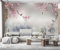 QEETapate Papier Peint Panoramique Oiseau D'Orchidée De Jade Chinois Papier Peint Nature Intissé Murale Chambre Salon,250cmX175cm