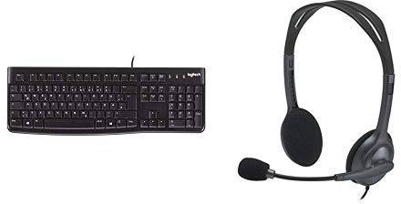 Logitech Keyboard K120 + Stereo-Headset