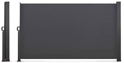 IDMarket - Paravent extérieur rétractable 160 x 400 CM Gris Anthracite Store latéral