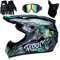 Gmuret Casque de Motocross Professionnel, Casque de Moto Tout-Terrain de Motocross Dirt Bike avec Gants, Lunettes de sécurité, Masque Coupe-Vent, Casque VTT adapté aux Adultes et aux Enfants