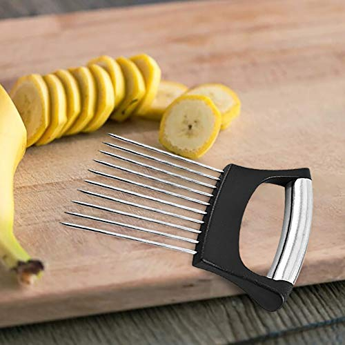 ZLOP Food Slice Assistant, Vegetable and Fruit Cutter, Onion Holder, Vegetable Potato Cutter Slicer Gadget, Vegetable Slicer Cutting Aid Holder Guide Safe Fork