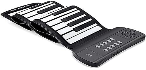 Mikamax Roll-Up Keyboard - Roll-Up Piano - Tragbares Klavier - Aufnahmefunktion - Inkl. Tragetasche - 61 Tasten - 16 Instrumentenanzeige -