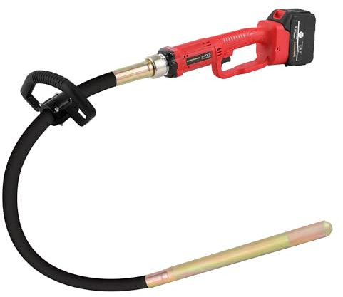Hanchen Akku-Betonrüttler 21 Volt Tragbarer Betonverdichter kabelloser Betonvibrator mit CE, Lieferung mit 1 Stk 21V-3.0Ah Li-ion Akku und Ladegerät, Ø35mm 1,5m Rüttelflasche, EU Stecker