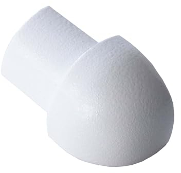 Dalsys 5x Coin Extérieur 8mm, Aluminium Anodisé Quart de Cercle Blanc, Carrelage