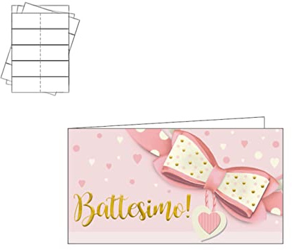 ARKRAFT Kärtchen für Gastgeschenke Taufe Mädchen, Packung mit 20 Stück (Battesimo B1)