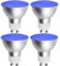 Bonlux GU10 Blau LED Lampe, 5W GU10 Blau Gefärbtes Spotlicht AC 220-240V 120 Grad Strahlwinkel 50W MR16 GU10 Blauer Halogenersatz für Wandwaschanlagen Lampen Landschaftsbeleuchtung, 4 Stück