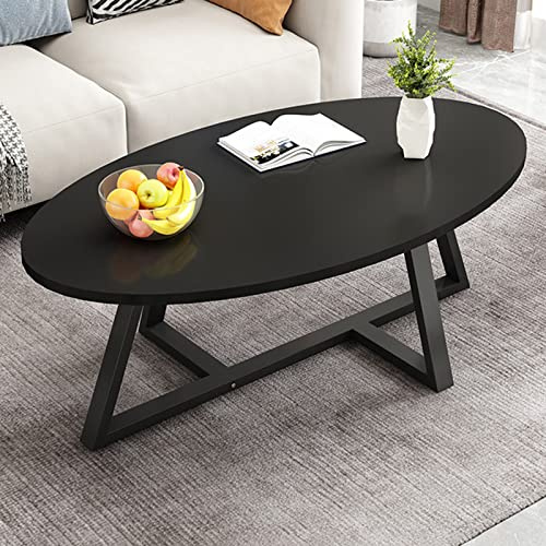 Couchtische für Wohnzimmer, ovale Couchtische, moderner Couchtisch, Kleiner Couchtisch, Beistelltische aus Metall und MDF-Platte
