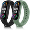 Vancle 2 Stück Armband Kompatibel Mit Xiaomi Mi Band 6/5 Und Amazfit Band 5 - Silikon Uhrenarmbänder Für Damen Und Herren - Classic Sport Ersatzarmband