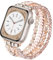 VISOOM Perlen Armbänder Kompatibel mit Apple Watch 38mm/40mm/41mm/42mm(Serie10) Glitzer Schmuck Armband iWatch Ersatzarmband Frauen Damen für Series SE 10 9 8 7 6 5 4 3/2/1-Rosegold