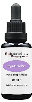 Epi-D3/K2 Oil 30ml | Vitamin D3 25mcg (1000IU) + K2 10mcg + Organic Medium Chain Triglycerides (MCT) Oil | UK Vegetarian Liquid | 1 Drop Daily (High Strength)
