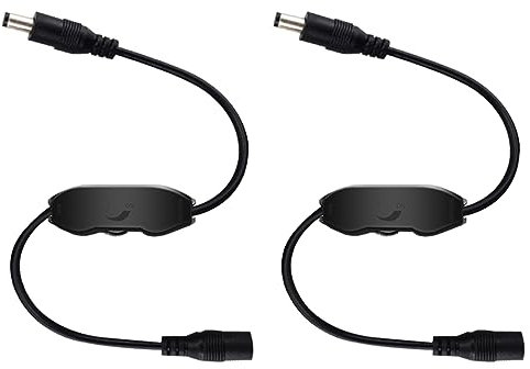 ShineBurky DC12V-24V Dimmer per striscia LED 5050 2835 3535 3528, colore nero, striscia LED dimmer controller controller 0-100% modalità luminosità 5,5 mm x 2,1 mm (2 pezzi)