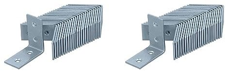 HELPMATE – 24 Stück Lochplattenwinkel 40x40x20 mm – Winkelverbinder galvanisch verzinkt & blau passiviert – Holzverbinder mit hervorragendem Korrosionsschutz – Lochwinkel (Packung mit 2)