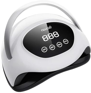 Nazaé Lampe UV LED professionnelle 180W ongles gels et vernis | Séchage rapide| Tous gels - Semi permanent | 60 LEDS | 4 minuteries pour s'adapter à vos besoins | Légère et compact