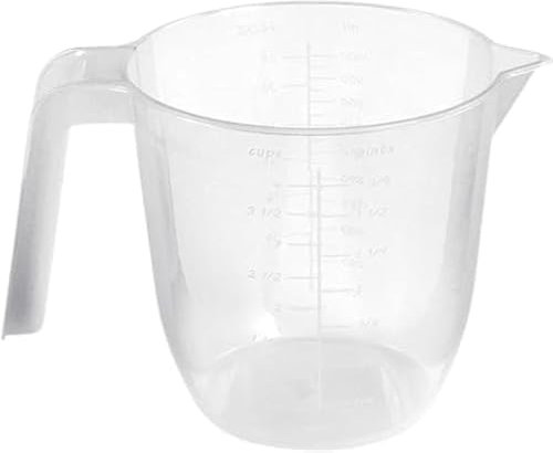 Lightweight Measuring Jug Sturdy and Hardwearing, Made with 100% Non-Toxic Clear Plastic Water Jugs Stackable Dishwasher Microwave Safe (1 Liter)