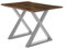 SAM B-Ware Esszimmertisch 90 x 90 cm Bozen, Baumkantentisch nussbaumfarben, Akazienholz massiv, geschlossenes X-Gestell aus Metall Silber, Tischplattenstärke 26 mm, echte Baumkante