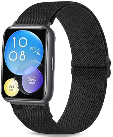 TUCOMO Correa elástica de nailon compatible con Huawei Watch Fit 2 Active/Elegant/Classic, correa de repuesto elástica para Huawei Watch Fit 2, hombre y mujer