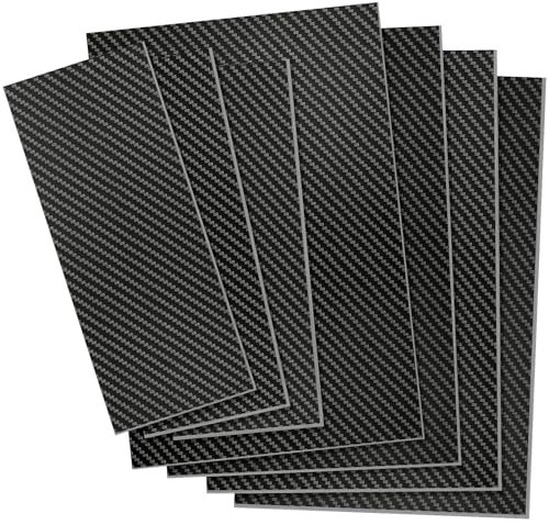 Kalolary Plat de Fibre de Carbone, 100% 3K Feuilles de Fibre de Carbone de Dureté Élevée Plaque Panneau en Fibre de Verre Époxy avec La Surface Brillante Lumineuse (Sergé, 100 * 250 * 1mm)