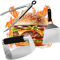 Burger Set Edelstahl mit Burgerpresse, Grillzange und Grillspachtel – Smash Burgerpresse, Burger Smasher für Plancha und Gasgrill, einfache und intuitive Handhabung für Grillfans.