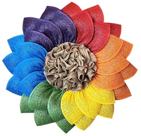 Yard Rainbow Wreath Home Wreath Decor Spring Spring Spring Decor Kranz Osterhase Bemalen (Multicolor, One Size)