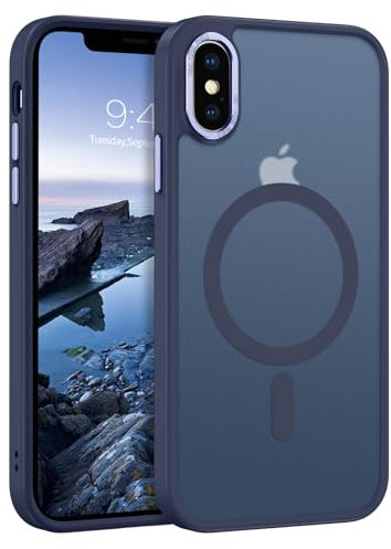 GaoBao Strong Magnetic Case for iPhone XS Max, Fashion Slim Phone Case - Classic Shockproof Translucent Matte Protective Cover for iPhone XS Max 6.5, Royal Blue