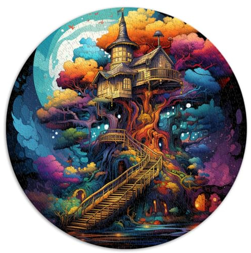 1000 Puzzleteile für Erwachsene und Kinder, Baumhaus im Wald. Kreative runde Puzzles, für Erwachsene und Kinder ab 12 Jahren. Papppuzzles. Lernspielzeug. Familienspiele. Größe: 67,5 x 67,5 cm.