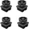 Lot de 4 pieds de nivellement pour pieds de meubles - 38 x 38 mm - Embouts filetés M8 - Noir