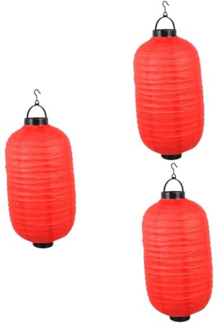 OSALADI 3stücke Papierlaterne Im Japanischen Stil Leuchtende Dekoration Für Feste Rote Papierlaterne Für Hochzeiten Partys Und Frühlingsfest-dekoration