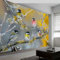 Papier Peint Imperméable à L'eau 350 x 256 cm, Papier Peint Intissé Panoramique Oiseau Nature, Branche D'Arbre Image Maison Chambre Déco Photo Murale Tenture Murale pour Coloré