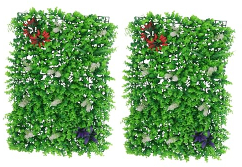 GREENADSCAPE 2st Künstliche Pflanzenwand Outdoor-dekor Künstliche Pflanzen Drinnen Anlage Wandpaneel Aus Kunstrasen Pflanzentafel Als Hintergrund Grüne Kulisse Hintergrunddekoration Seidenblume