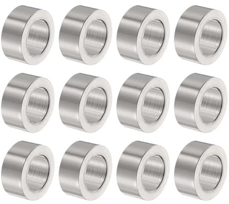 QUARKZMAN 12 Pcs Espaciador de Acero Inoxidable 10.2mm Diámetro Interior x 16mm Diámetro Exterior x 8mm Longitud Casquillo de Tornillo Acabado Liso Espaciador, Pernos y Varillas M10