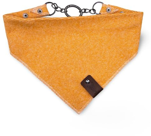 vanClyde® Sydney Hundehalstuch, Dreieckstuch, Bandana für Hunde, größenverstellbar, Stilvolles Accessoire in Gelb mit Karabinerverschluss, Größe S