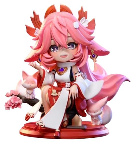 Xinchangda Yae Miko Figure Cute Standing Pose Action Figures Model 16cm Handmade Anime Figurine Collection Desktop Ornaments Decoration Birthday Gift