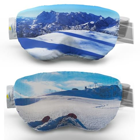 Two Horizons Ski Goggles Protective Cover Set of 2 | Protects Against Scratches | Microfibre Glasses Cleaning Cloth | Style with Smile | Ski Goggles Protective Cover | Ski Goggle Cover | Ski Goggles