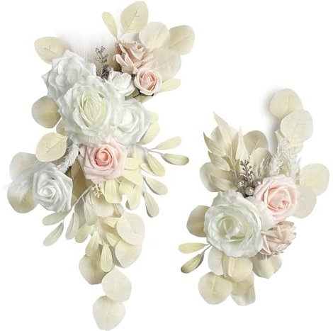 Fiita 2 Stück Künstliche Pfingstrosen-Blumen, Girlande, Hochzeitsbogen, Blumen-Set, Pfingstrosen, Girlande, Tafelaufsätze, Blumenarrangement für Hochzeit, Party, Zeremonie, Empfang, Dekoration