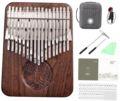 Kalimba Instrument Professionelle Kalimba 34 Tasten Schwarz Walnuss Kalimbas 38 Tasten Daumenklavier Holz Kalimba BC Flaches Brett Ohne Loch(34 keys)