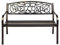 COSTWAY Gartenbank Metall, Sitzbank aus Gusseisen für 2-3 Sitzer, Parkbank mit Rückenlehne & Armlehne, Metallbank, Eisenbank für Garten, Terrasse, Balkon, 127 x 63,5 x 89 cm (Bronze)