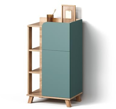 Livinity Unterschrank Marano, Blau-Grau, 50 x 90 cm | mit Tür und Schublade