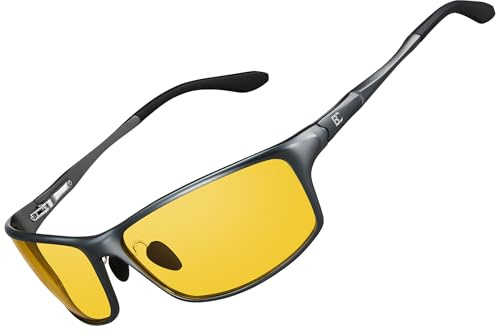BIRCEN Night Vision Glasses for Driving: Anti-Glare Metal Glasses for Men