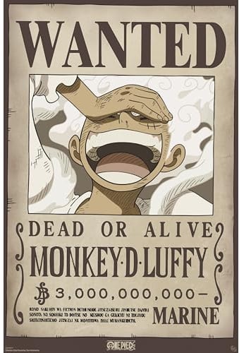 GB Eye Poster ONE PIECE Chibi Wanted Luffy Wano – Offizielles Produkt – Format 52 x 38 cm – hochwertiges laminiertes Papier – Manga-Poster