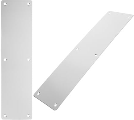 Healeved 2pcs Stainless Steel Door Finger Plates with Backplate and Door Hinge Shims for Home Interior Use Smooth Surface with Minimalist Sleek Design