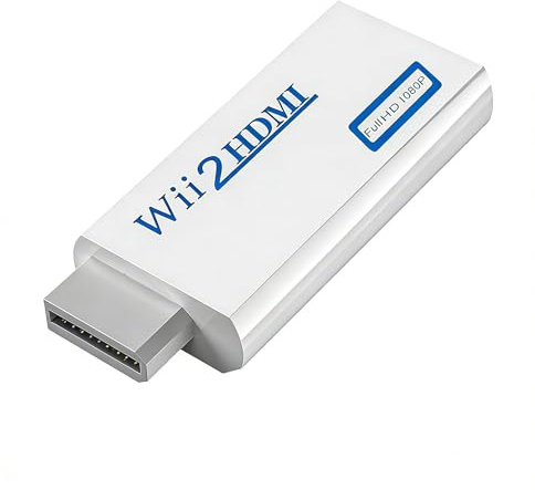 HBFQMDJLX Convertidor Wii a HDMI con escalado de 1080p, adaptador HDMI para consola Wii a HDTV/monitor/proyector, soporta salida de audio de 3.5 mm, Plug and Play para Wii y Wii U, experiencia de