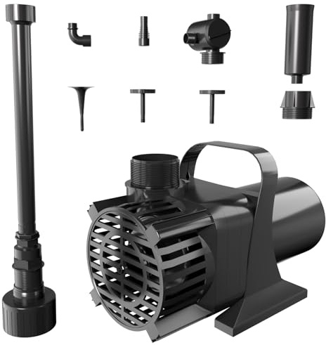 HOCANFLO 300W Pond Pump with Nozzle, 11000L/H, Ultra-Quiet, Water Features | Ultra-Quiet, 11000L/H, 3.5m Lift, Dry-Run & Overheat Protection – Ponds, Waterfalls, Fountains, Fish-Safe & Algae Control