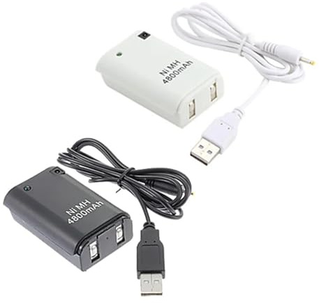 4800mAh Long-Lasting Power,Compatible for Xbox, 360 Controller - Rechargeable Battery Pack with Charging Cable Included(1Pcs White)