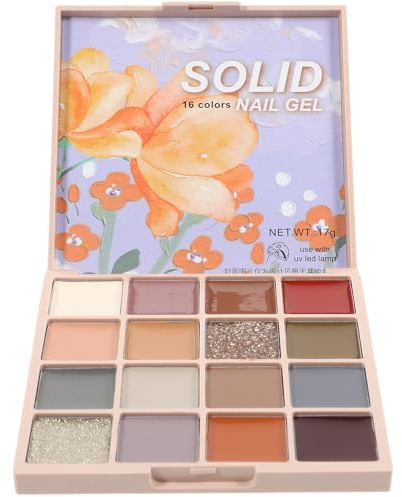 Zerodeko 16-color Nail Gel Glue Palette Fine Texture Plastic Material Suitable for Travel Professional Nail Salons Manicure