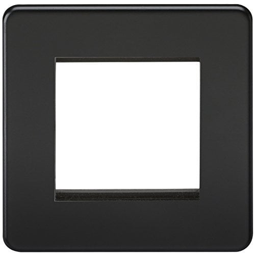 Knightsbridge SF2GMB Screwless 2G Modular Faceplate, 230 V, Matt Black