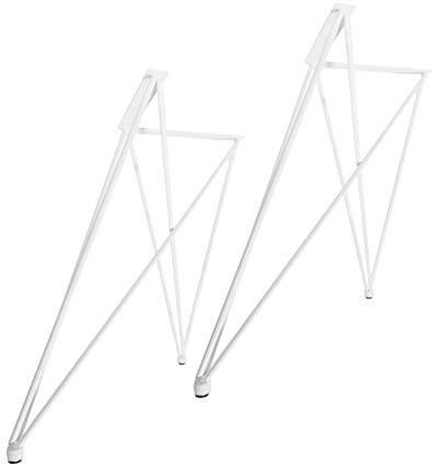 Natural Goods Berlin 2X Tischgestell X Set Hairpin Legs Tischbeine |12mm Stahl | Esstisch, Schreibtisch, Bank, Couchtisch | Schwarz, Weiß (H 72cm (ESS-/Schreibtisch), Weiß)