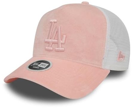 New Era Los Angeles Dodgers Berretto da Camionista da Donna Velours Cappello Regolabile Maglia Logo LA Rosa
