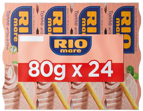 Rio Mare - Tonno all'Olio di Oliva, Qualità Pinne Gialle, 24 Lattine da 80 g