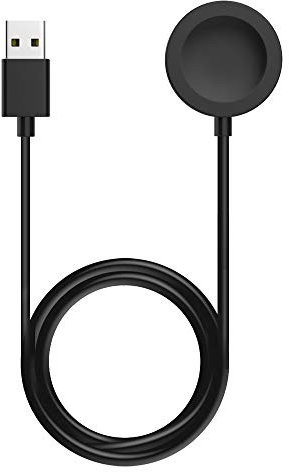 MoKo Caricatore Compatible con Fossil Gen 6/Gen 5E/Gen 5/Gen 4/Emporio Armani/Skagen falster 2/Misfit Vapor 2, Caricabatterie con Cavo 1 Metro Uscita USB, Accessori Orologio, Ricarica Batteria, Nero