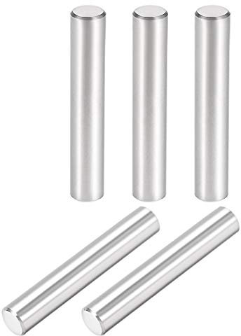 sourcing map Lot de 5 chevilles cylindriques en acier inoxydable 304 8 x 50 mm Argenté